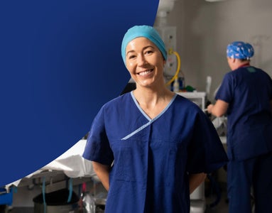 Happy doctor in a surgery room