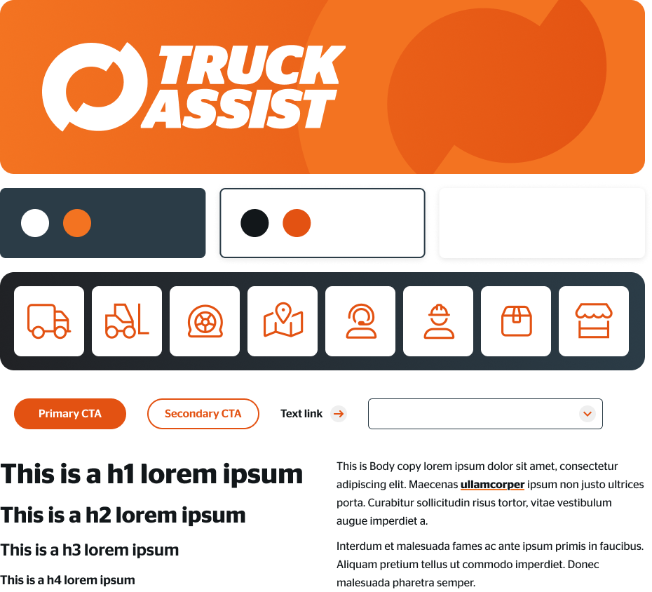 Truck Assist website design system