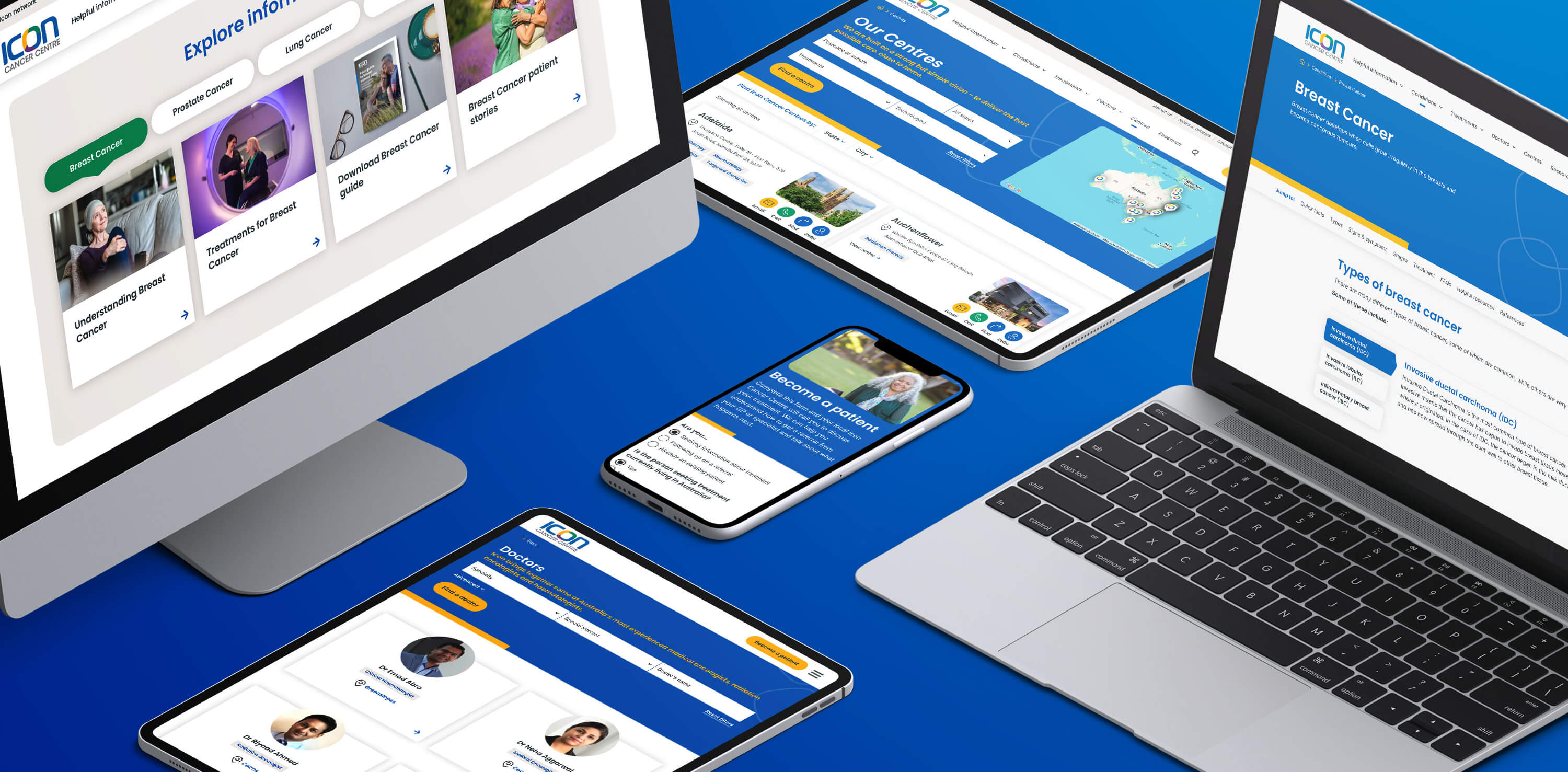 Mockup of Icon website on multiple devices