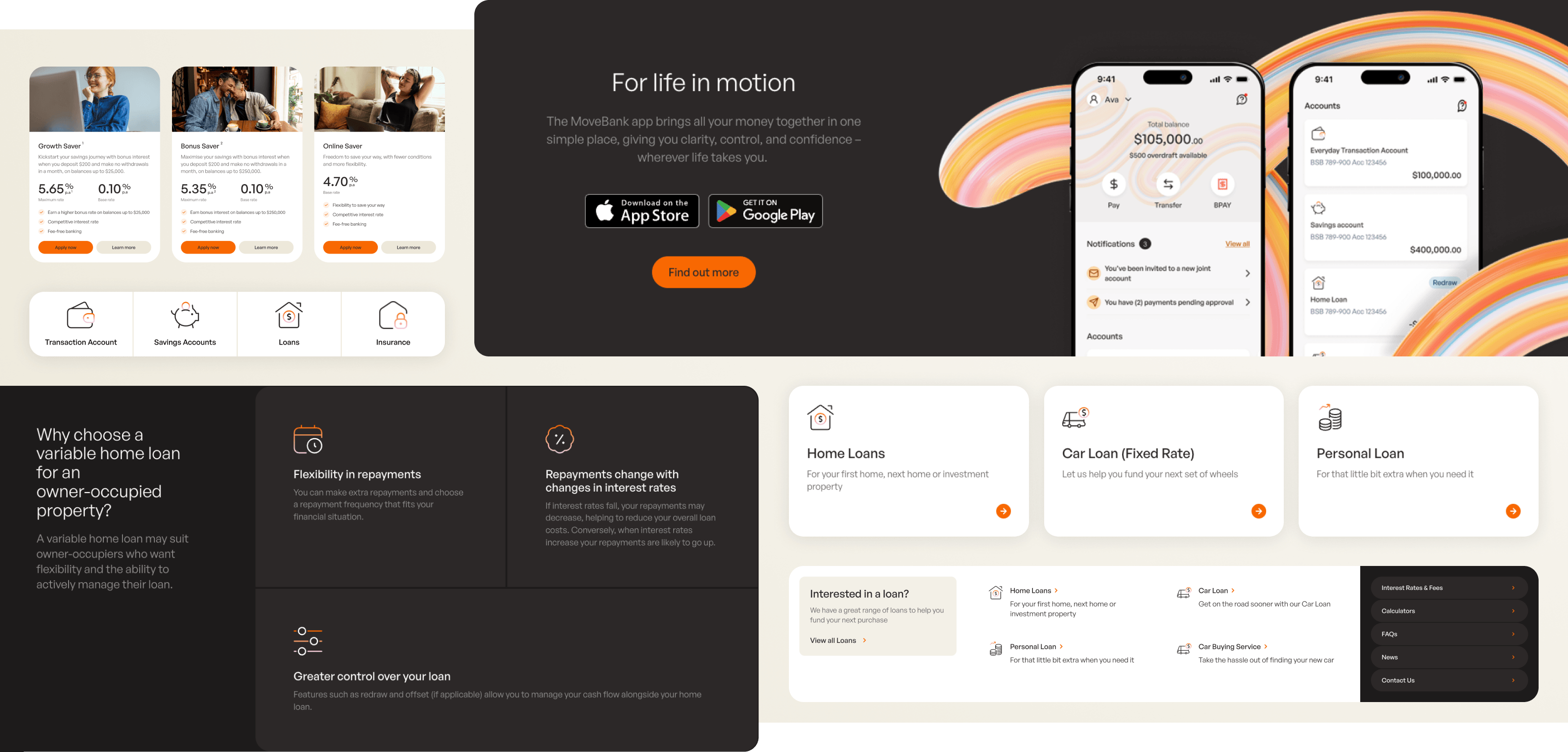 Collage of MoveBank website UI components